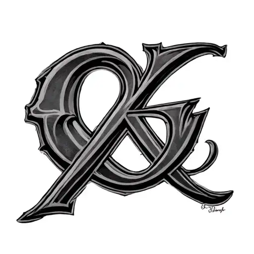 contains only the letters and symbols G, & and V tattoo design idea