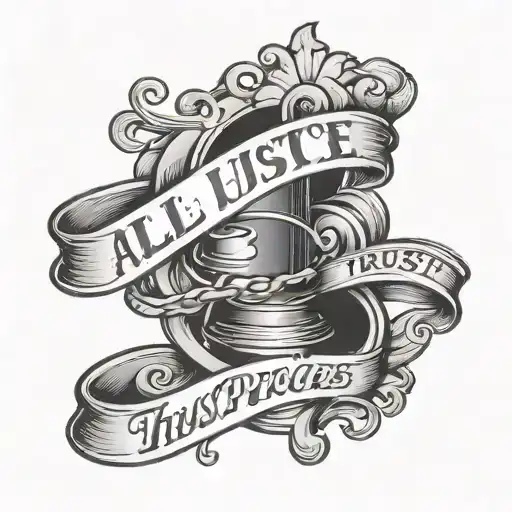 A tattoo that says "all hustle, no luck, trust the process" a simple tattoo tattoo design idea