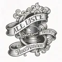 A tattoo that says "all hustle, no luck, trust the process" a simple tattoo tattoo design idea