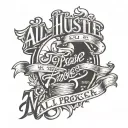 A tattoo that says "all hustle, no luck, trust the process" a simple tattoo tattoo design idea