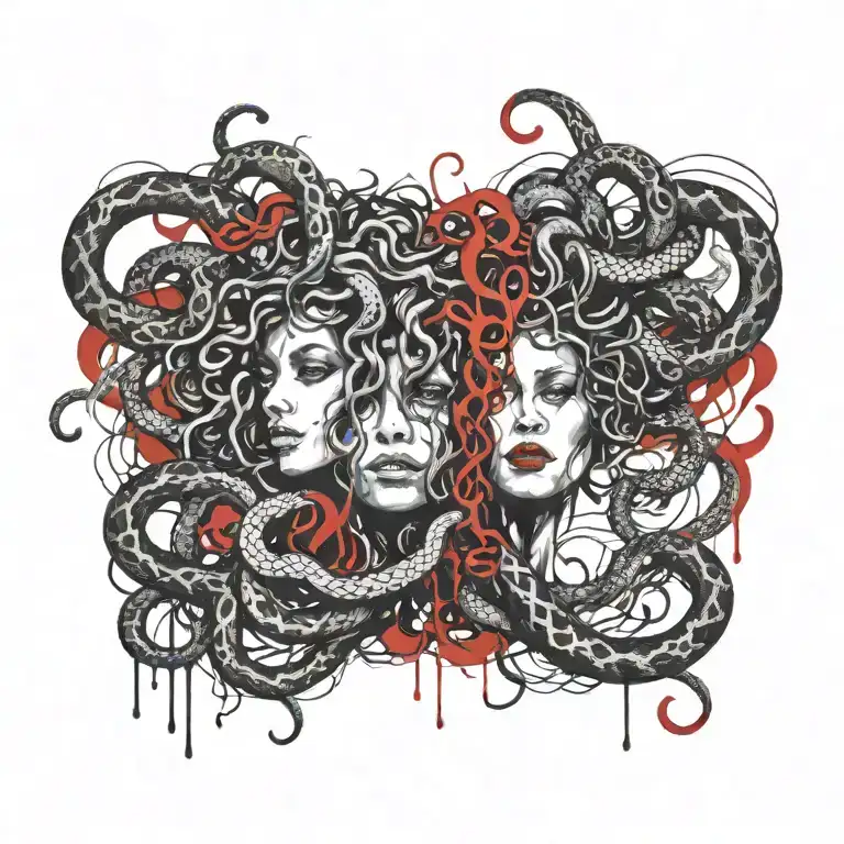 Medusa head of snakes  tattoo design idea