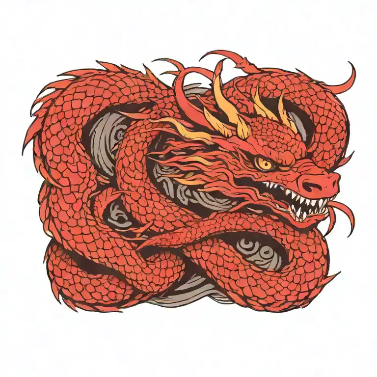 red dragon ouroboros dragon tattoo design idea