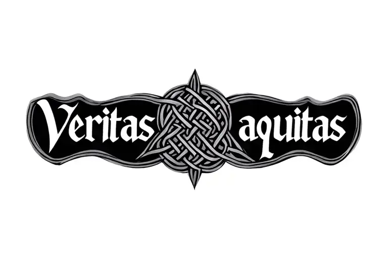 "Veritas aequitas" celtic knot tattoo design idea