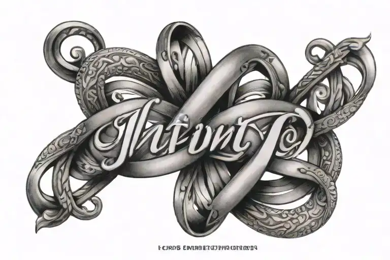 infinity symbol intertwined with name Reese tattoo design idea