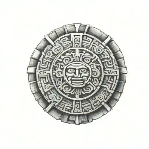 Mayan calendar stone tattoo design idea