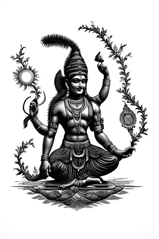 Hanuman Gada tattoo design idea