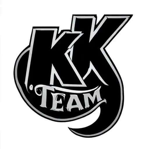 "KK Team" fishing hook and wave tattoo design idea