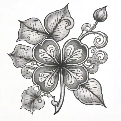 daethrow 1 - 5 leaf clover tattoo design idea