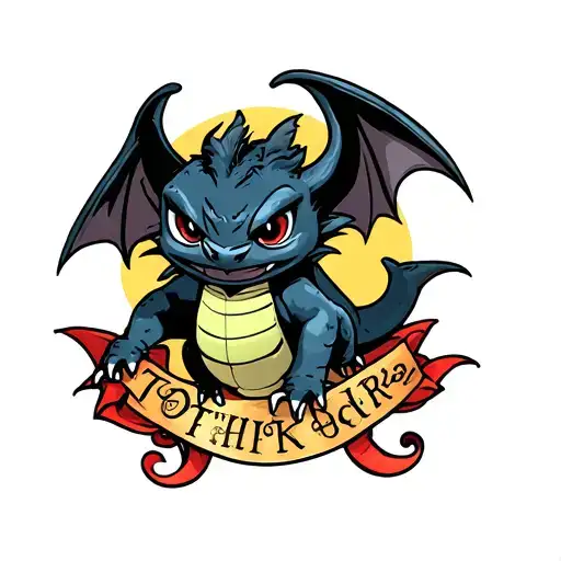 toothless from how to train your dragon tattoo design idea