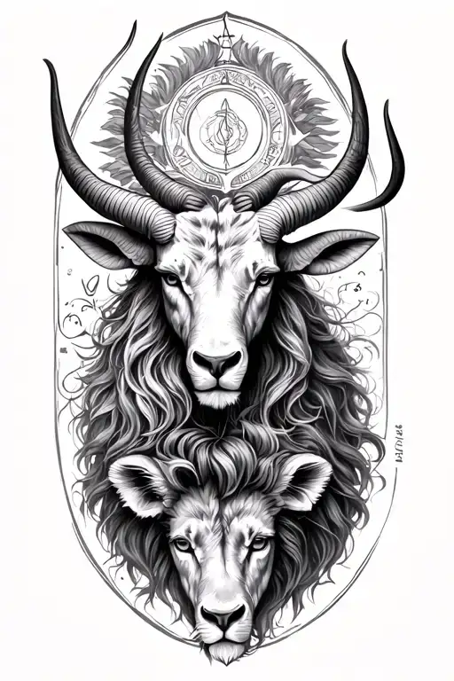 Libra, Taurus, Capricorn, Virgo and Leo zodiac sign tattoo design idea