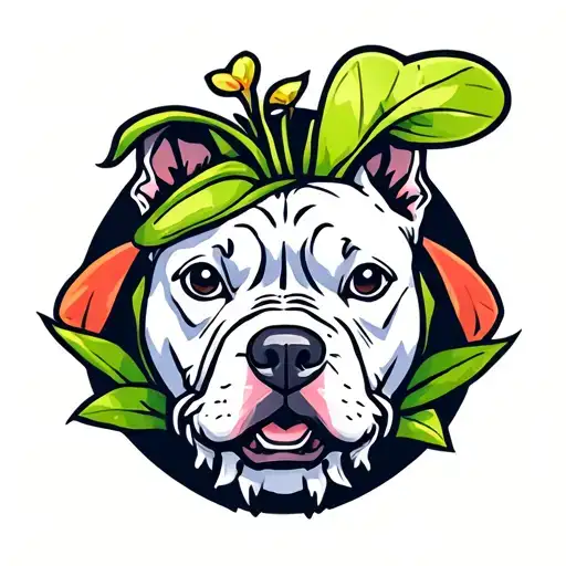 Super mario an american pitbull terrier and carnivorous plant tattoo design idea