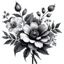 April, September, November, and December birth flowers tattoo design idea