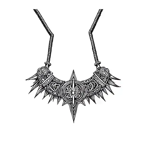 a viking necklace tattoo design idea