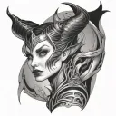 Maleficent with dragon wrapped tattoo design idea