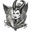 Maleficent with dragon wrapped tattoo design idea