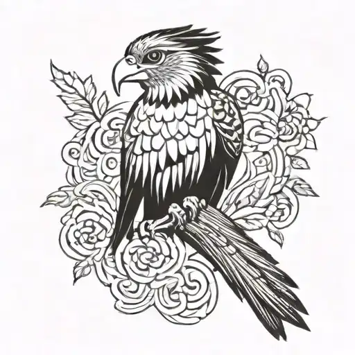 quetzal with torogoz  tattoo design idea