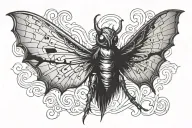 sexy mothman cryptid tattoo design idea