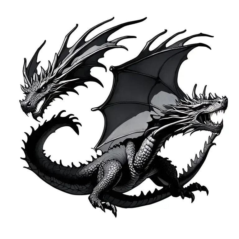 Harry potter dragon flying straight tattoo design idea