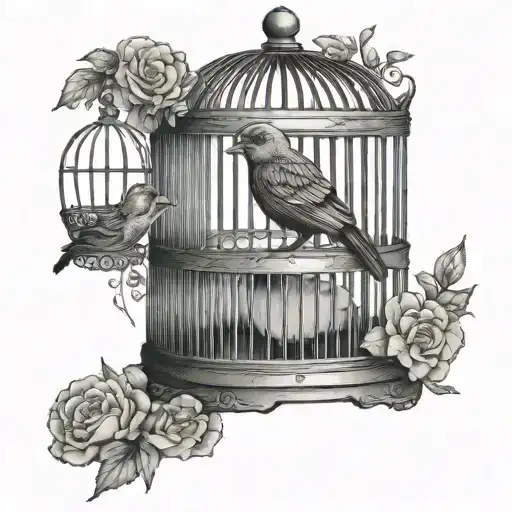 Achalasia bird cage tattoo design idea