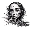 Broken’ captures the seemingly impossible task of picking up the fractured pieces of ourselves; examining the fragility, tattoo design idea