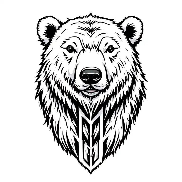 simple polar bear in the woods tattoo design idea