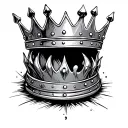 Three-point crown sitting on kitchen table tattoo design idea