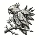 black cockatoo flying away tattoo design idea