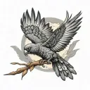 black cockatoo flying away tattoo design idea