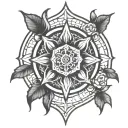 gothic rose window tattoo design idea