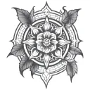 gothic rose window tattoo design idea
