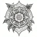 gothic rose window tattoo design idea