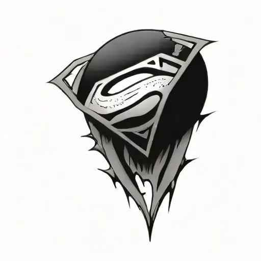 rip lil brother /superman symbol merging tattoo design idea
