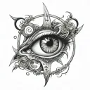 schizophrenia love eyes stars tattoo design idea