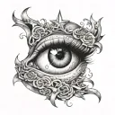 schizophrenia love eyes stars tattoo design idea
