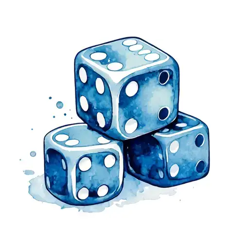 gambling symbols like dice rolling tattoo design idea