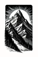 mountain scene inspired tattoo design idea