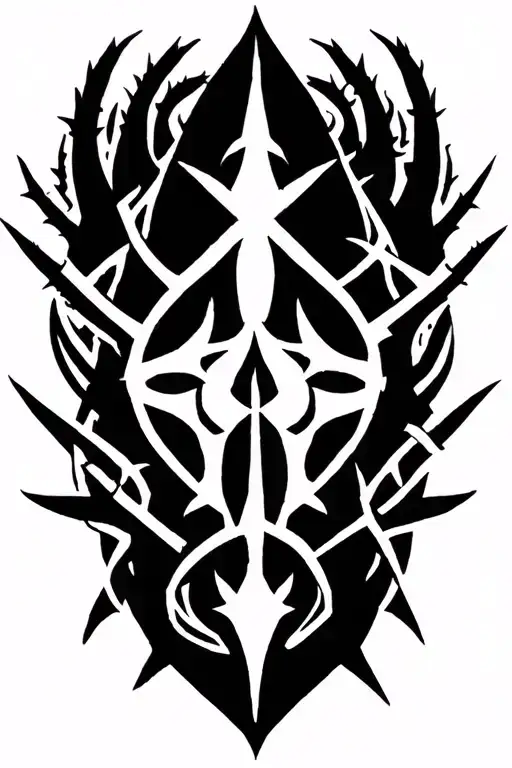 8 pointed tribal tattoo spearheaded tips wrapped in thorns tattoo design idea