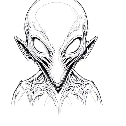 Giger Alien Creepy Baby tattoo design idea