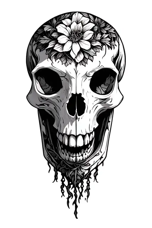 animal skulls, forest,  tattoo design idea