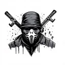 ski mask killer mob tattoo design idea