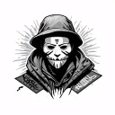 ski mask killer mob tattoo design idea