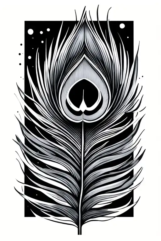 geometry shapes band with peacock feather  tattoo design idea