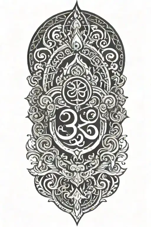 Incorporate an aum symbol tattoo design idea