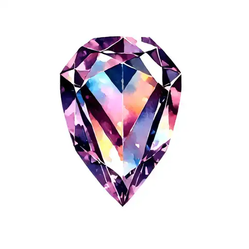 opal, pink tourmaline, diamond, aquamarine and amethyst tattoo design idea