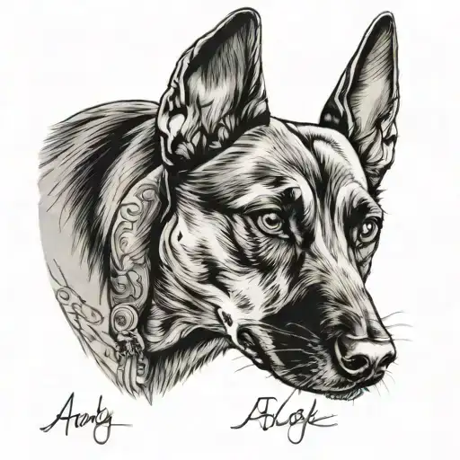 my dog's name Andy tattoo design idea