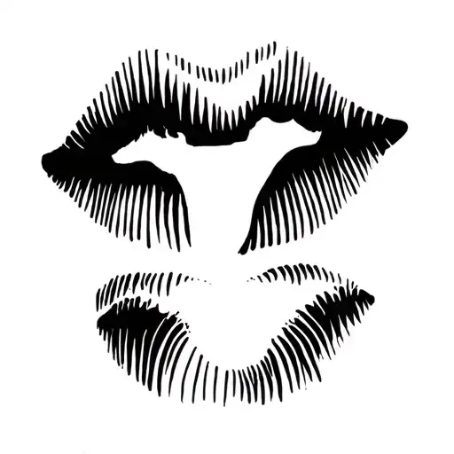 kiss mark tattoo design idea