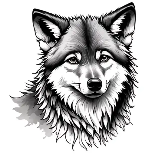 baby wolf fine line tatto tattoo design idea