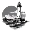 Lighthouse manly tattoo design idea