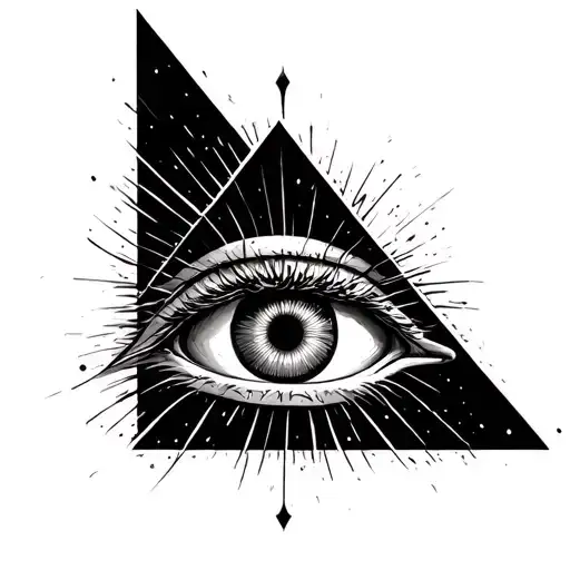all seeing eye pyramid emerging tattoo design idea