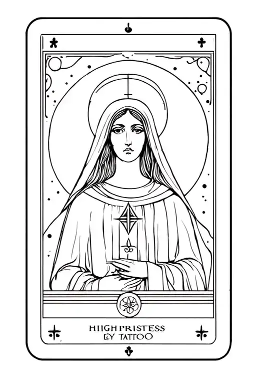tarot card high priestess tattoo design idea